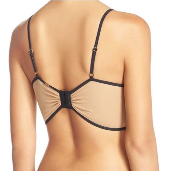 NWOT For Love and Lemons black lace and nude mesh Giselle bra - Picture 3 of 7